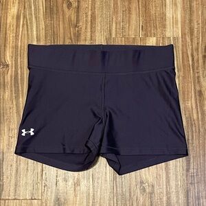 Under Armour Women's large 12 14 shorts dark gray Athletic compression wicking